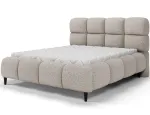 Giberio bed 180x200 with metal bed frame and storage compartment, beige boucl&eacute;, Minimalist, Beige