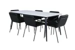 Jimmy Dining Table - Black / White HPL+Tvist Chair - Black / Black PU_6