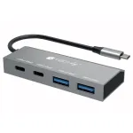 Techly IUSB32C-HUB4AC2 lauaarvuti dokk / liideste jagaja Juhtmega USB 3.2 Gen 1 (3.1 Gen 1) Type-C H&otilde;bedane