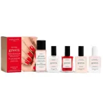 MANUCURIST_SET &bdquo;System Green Poppy&ldquo; k&uuml;&uuml;nte rasva eemaldaja 30 ml + &bdquo;Base Coat&ldquo; aluslakk 15 ml + &bdquo;Red&ldquo; k&uuml;&uuml;nelakk 15 ml + &bdquo;Sunshine&ldquo; pealislakk 15 ml + &bdquo;Drying Drops&ldquo; k&uuml;&uuml;nelaki kuivamise kiirendaja 15 ml