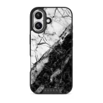 Fatal Contradiction - Black & White Marble iPhone 17 Case, Elite Dark (MagSafe) / Silver