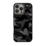 Night Black Camouflage - iPhone 16 Pro Case, Elite Dark (MagSafe) / Silver