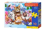 Puzzle, 70 t&uuml;kki. Kassipojad ja lilled