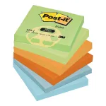 M&auml;rkmepaber 3M Post-it&reg; Recycling Assorted 76mmx76mm 12tk/pk 100L