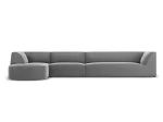 Velvet Modular Left Corner Sofa, "Siena", 5 Seats, 366x180x69 Made in Europe