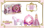 Rose Carriage with White Horse + Princess Doll