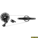 SRAM NX Eagle DUB k&auml;igukomplekt (tagumine k&auml;iguvahetaja, k&auml;iguvahetaja klambriga, DUB 12s 170-ga kettakomplekt koos DM 32t X-SYNC ketirattaga, 126-l&uuml;liline 12s kett, PG-1230 11&ndash;50t hammasrattakassett, ketivahe m&otilde;&otilde;tur)