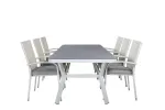 Virya Dining Table - White Alu / Grey Glass - big table+Anna Chair - White_6