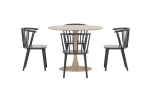 Glade Round Dining Table &Oslash;100x75 Beige + Bobby Chair 2-pack Black Wood _4