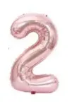 Folio balloon 100cm Number 2 Glossy Pink