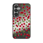 Afternoon Treat - Cherry Samsung Galaxy S25 Case, Elite Mirror Dark (Magnetic) / Silver