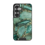 Ubud Jungle - Turquoise Samsung Galaxy S25 Case, Elite Dark (Magnetic) / Silver