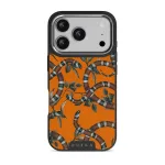 Bitter Apricot - Snake iPhone 17 Pro Case, Elite Dark (MagSafe) / Silver