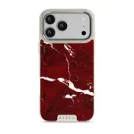 Iconic Red Ruby - Marble iPhone 17 Pro Max Case, Elite Light (MagSafe) / Silver