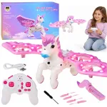 Remote-controlled flying drone UNICORN PEGASUS - lights up pink RC0777