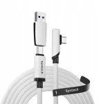 &bdquo;Syntech&ldquo; 2-in-1 USB-C&ndash;USB-A-kaabel andmeedastuseks, 5 m, 5 Gbps, sobib seadmetele &bdquo;Meta Quest 3&ldquo;, &bdquo;2 Pro&ldquo;, &bdquo;Pico4&ldquo; ja &bdquo;C100&ldquo;