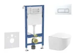 Geberit Duofix paigaldusmooduli komplekt, Gaia kompaktne WC-pott pehme sulgemisega kaanega ja Delta50 loputusnupuga, Alpi valge SANI11CA3151B