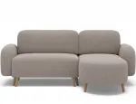 Bawal corner sofa with sleeping function and storage compartment, beige boucl&eacute;, right-hand side, Modern, Beige