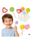 VIGA Wooden Lollipops Confectionery Shop Set of 6 for Children 18m+