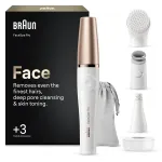 &bdquo;Braun FaceSpa Pro&ldquo; n&auml;oepilaator + 3 otsikut, 911, valge/pronksine