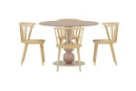 Boule Table - Beige with 4 Bobby Chair - Nature