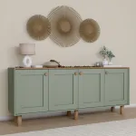 Konsool, Hanah Home, roheline, 180 x 75 x 40