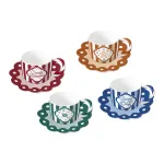 &bdquo;Bialetti Candyland&ldquo; 4-tassiline komplekt taldrikutega, 80 ml