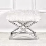 Pouf Hanah Home Capraz, h&otilde;be Valge, 50 x 42 x 40