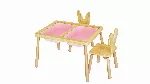 Laste lauakomplekt, Hanah Home, laud ja 2 tooli, roosa