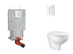 Grohe Uniset &ndash; riputatavate WC-pottide komplekt, WC pehme sulguvaga kaanega ja Skate Cosmopolitan loputusnupuga, Alpine White SANI15BB3101