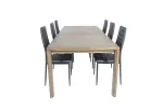 Slider Extention Table - Smoked Oak - 170+40+40cm +Slim High Back Dining Chair