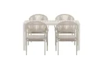 Giardini Table - Beige with 4 Paros Chair - Beige