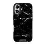 Noir Origin - Black Marble iPhone 17 Case, Elite Dark (MagSafe) / Silver