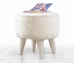 Pouf Hanah Home Moouv, valge, 38 x 38 x 37