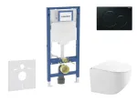Geberit Duofix allpaigaldatava mooduli komplekt, kompaktne Gaia WC-pott pehme sulguva kaanega ja Sigma01 loputusnupuga, must SANI11CA5117B