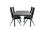 Levels Table 160/240 - Black/Grey+Albany Light 5-pos - black / Black textilene and grey teak_4