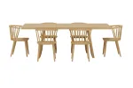 Logga Table - Nature with 6 Bobby Chair - Nature