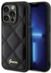 "Quilted Metal Logo iPhone 15 Pro Max" Black