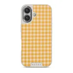 Tuscan Sun - Yellow Plaid iPhone 16 Case, Elite Light (MagSafe) / Silver