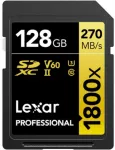 " Lexar Pro 1800x SDXC U3 (V60) UHS-II R270/W180 128 GB m&auml;lukaart