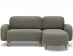 Bawal corner sofa with sleeping function and storage compartment, green boucl&eacute;, right-hand side, Modern, Green