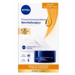 NIVEA_SET &bdquo;Anti-Wrinkle + Contouring Night Cream&ldquo; &ndash; p&auml;evakreem kortsude vastu 55+ 50 ml + &ouml;&ouml;kreem kortsude vastu 55+ 50 ml