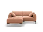 Left Velvet Sofa, "Lazio", 2 Seats, 205x174x86 Made in Europe