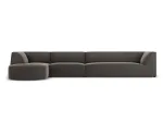 Velvet Modular Left Corner Sofa, "Siena", 5 Seats, 366x180x69 Made in Europe