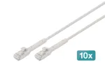 Digitus DK-1632-A-005B-10 v&otilde;rgukaabel, hall, 0,5 m, Cat6a, F/FTP (FFTP), Turas