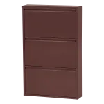 SABINE 3-COMPARTMENT SHOE CABINET METAL BURGUNDY RED