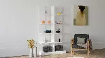 Raamaturiiul, Hanah Home, valge, 100 x 180 x 25,8, cm