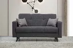 Kahekohaline diivan-voodi Hanah Home Polya, tumehall, 151 x 86 x 75