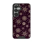 Sleeping Beauty - Snowflakes Samsung Galaxy S25 Case, Elite Dark (Magnetic) / Gunmetal