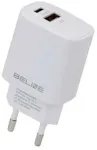 Laadija 20W USB-C + USB-A valge
